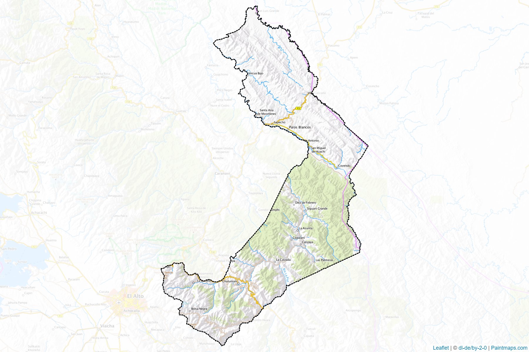 Muestras de recorte de mapas Sur Yungas (La Paz)-1