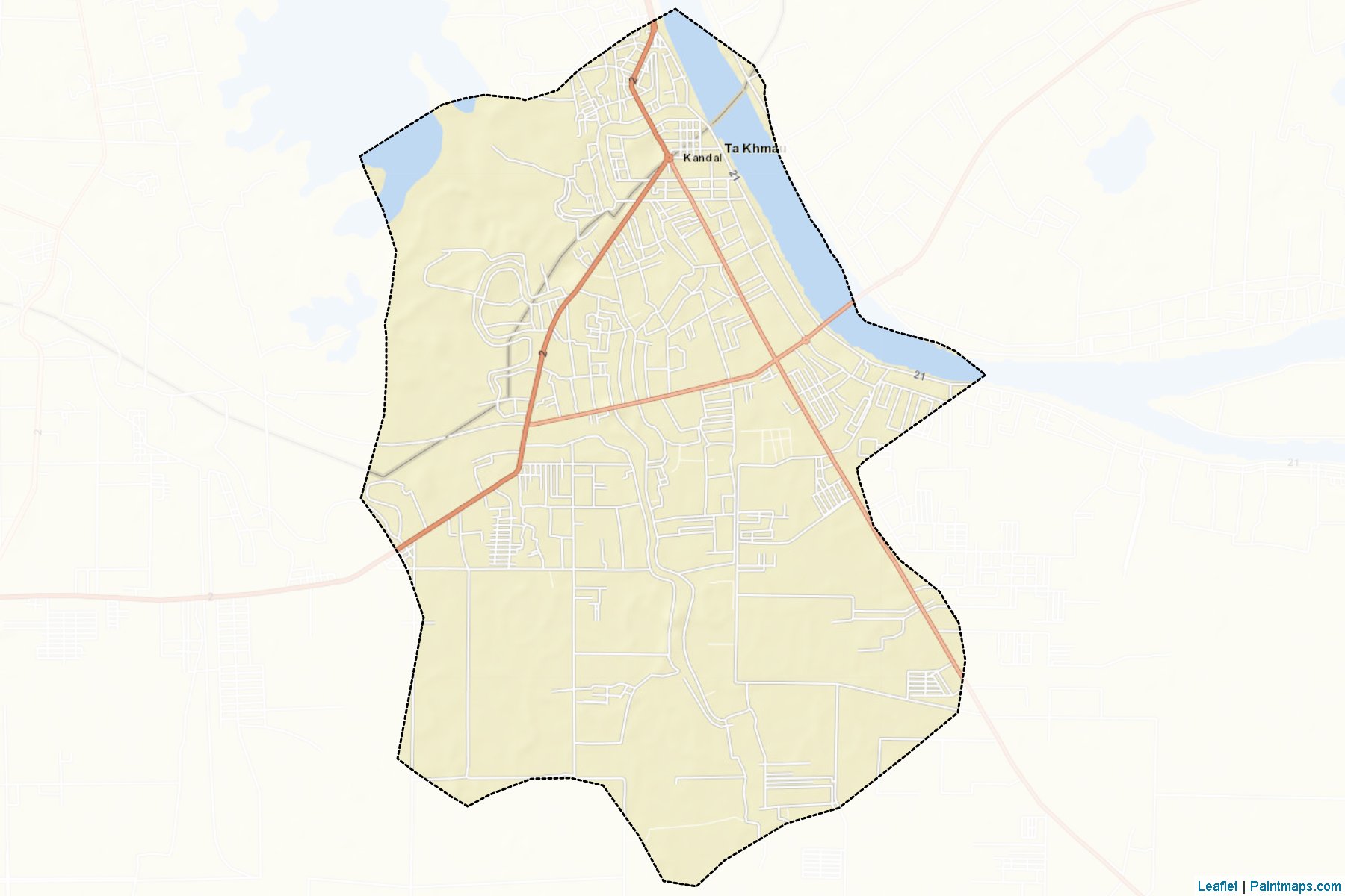 Muestras de recorte de mapas Ta Khmau (Kândal)-2