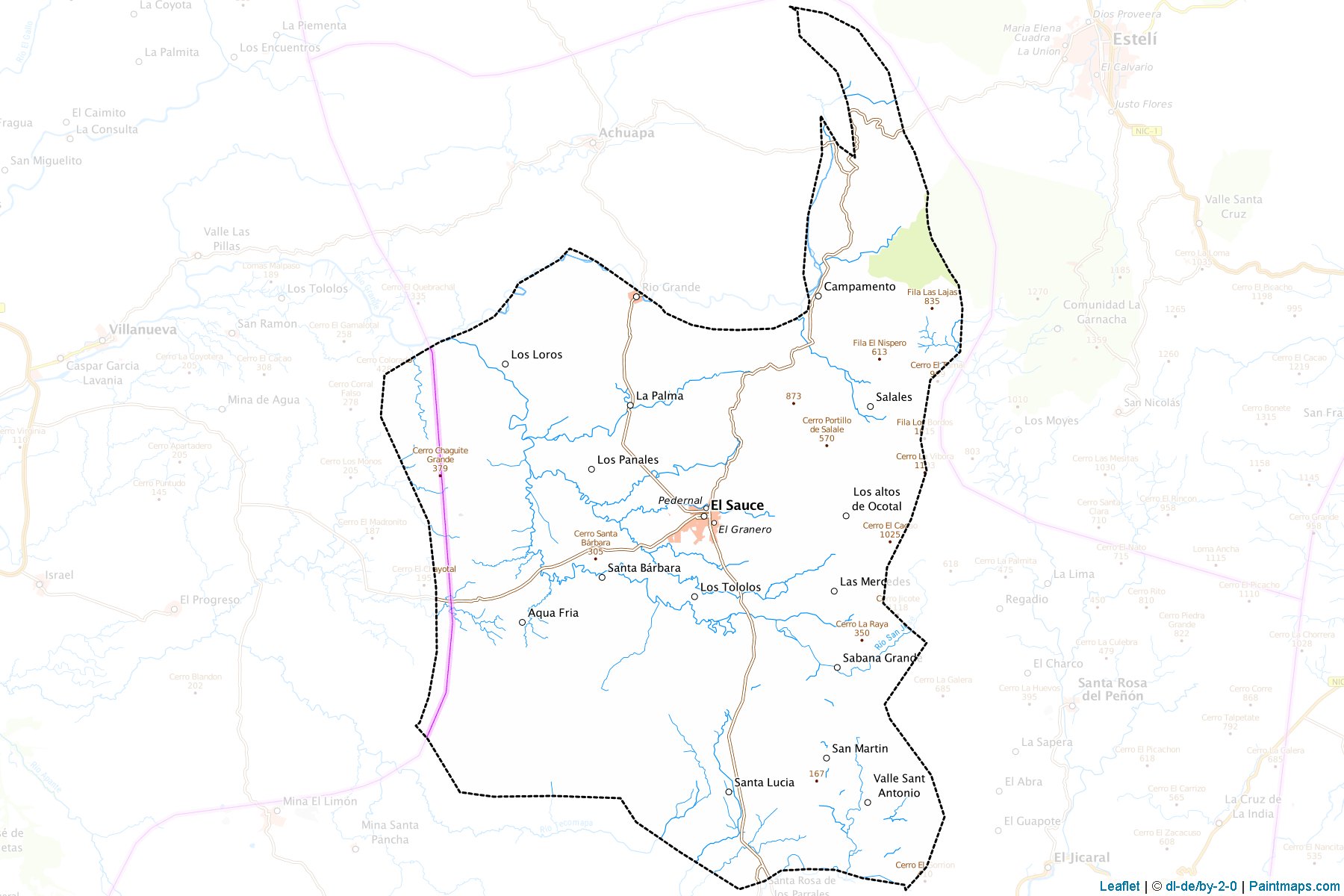 Muestras de recorte de mapas El Sauce (León)-1