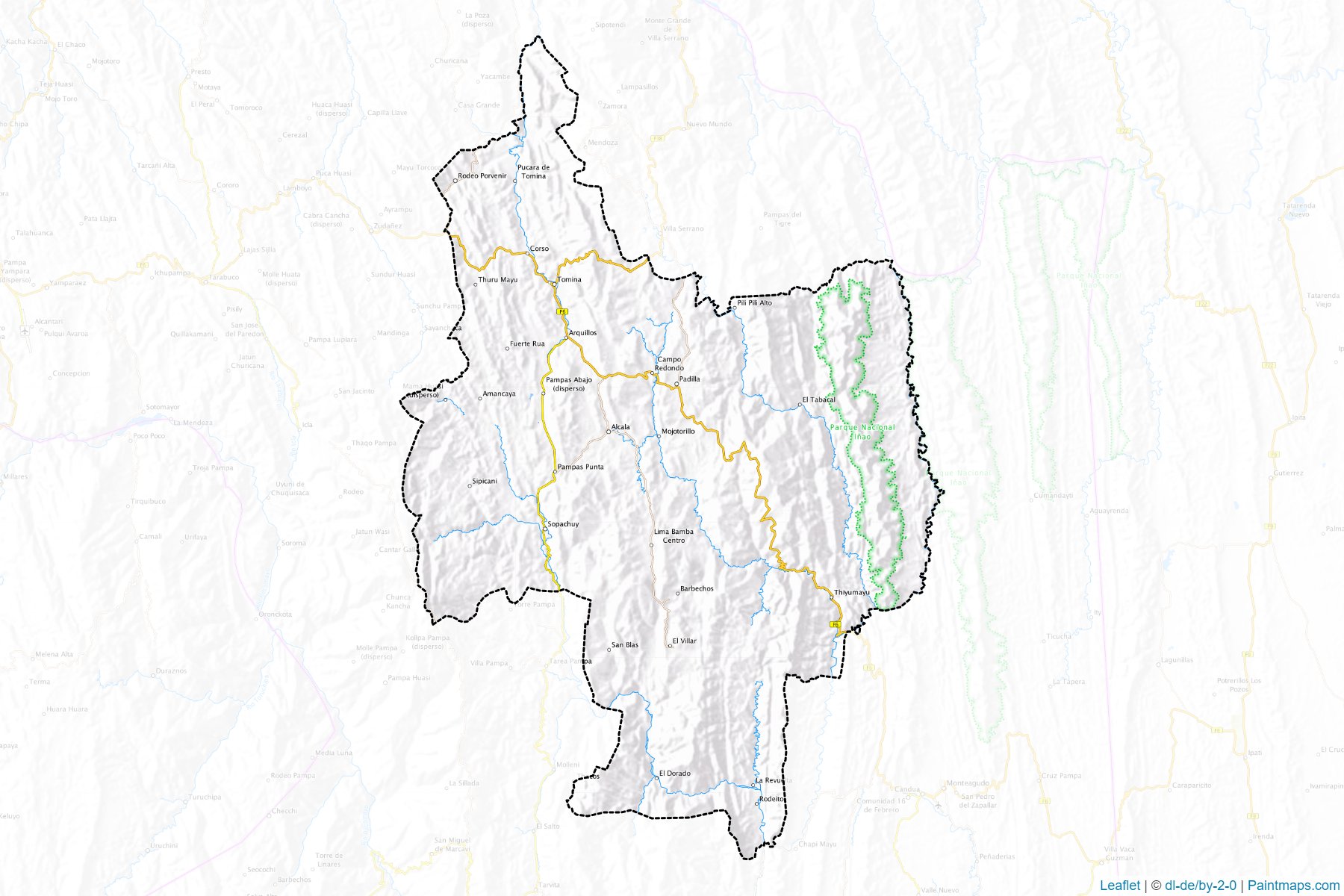 Muestras de recorte de mapas Tomina (Chuquisaca)-1