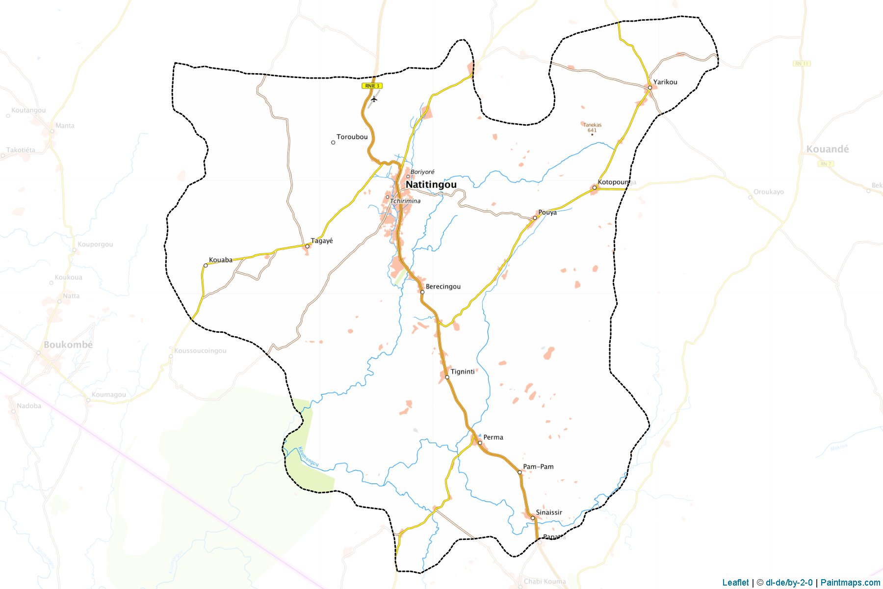 Naitingou (Atakora Departmanı) Haritası Örnekleri-1