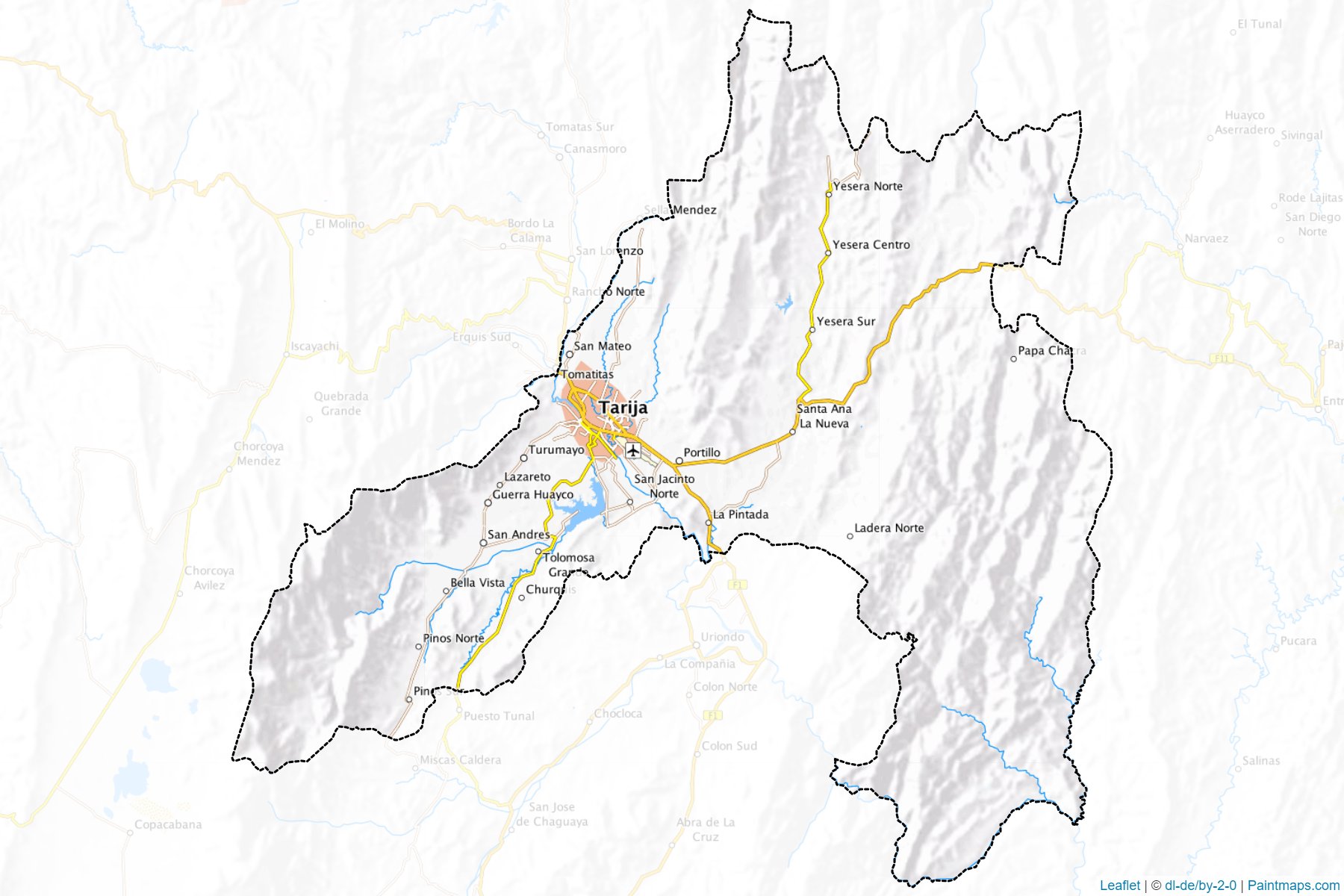 Muestras de recorte de mapas Cercado (Tarija)-1