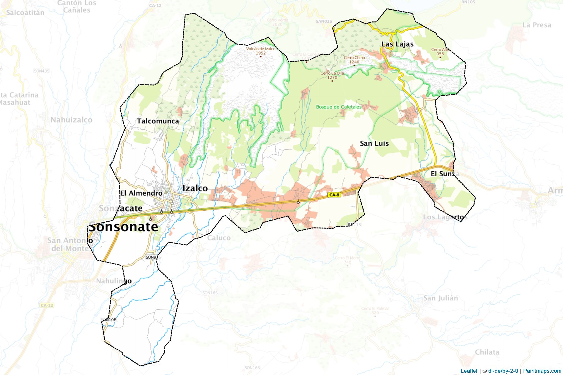 Izalco (Sonsonate Departmanı) Haritası Örnekleri-1