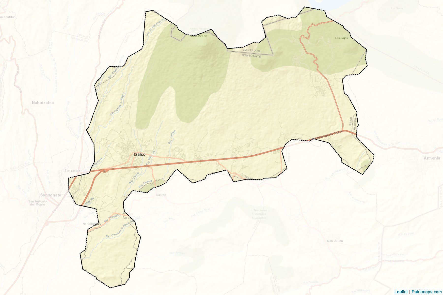 Izalco (Sonsonate Departmanı) Haritası Örnekleri-2