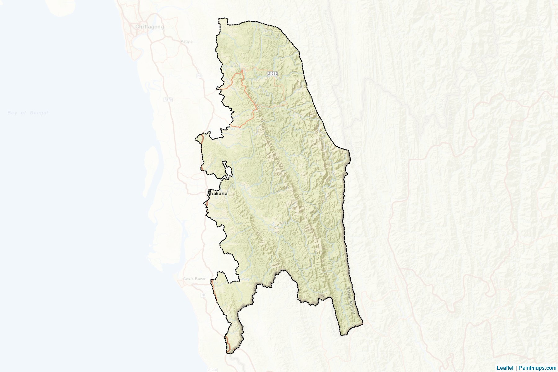 Muestras de recorte de mapas Bandarban (Chittagong)-2