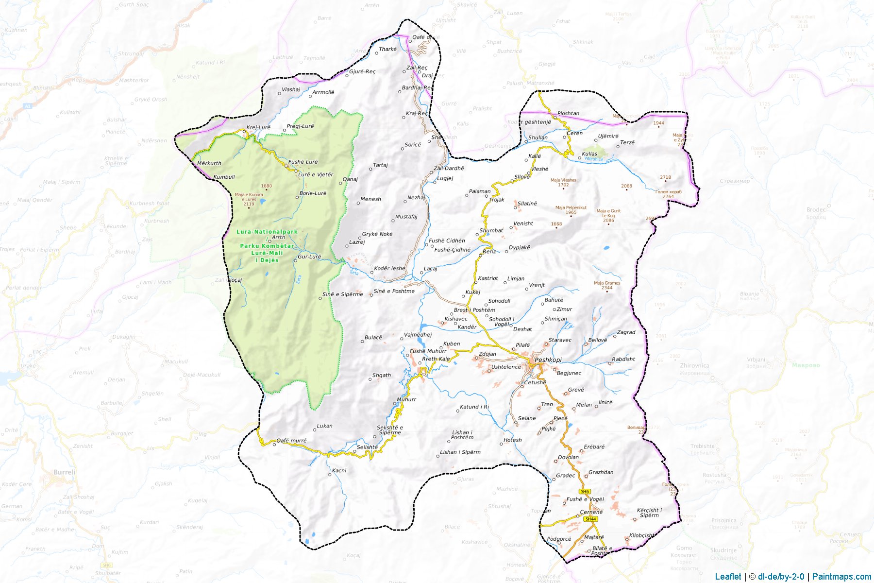 Muestras de recorte de mapas Dibër (Dibër)-1