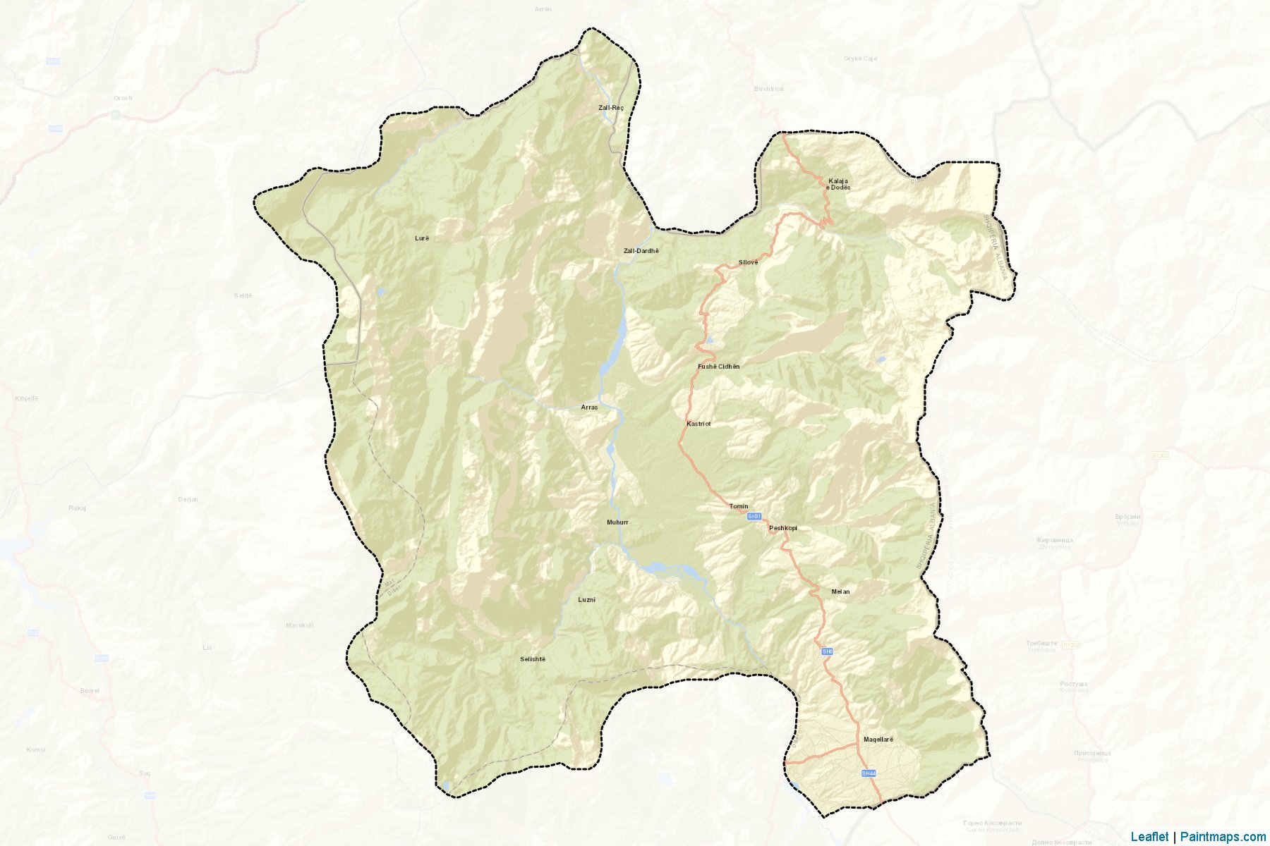 Muestras de recorte de mapas Dibër (Dibër)-2