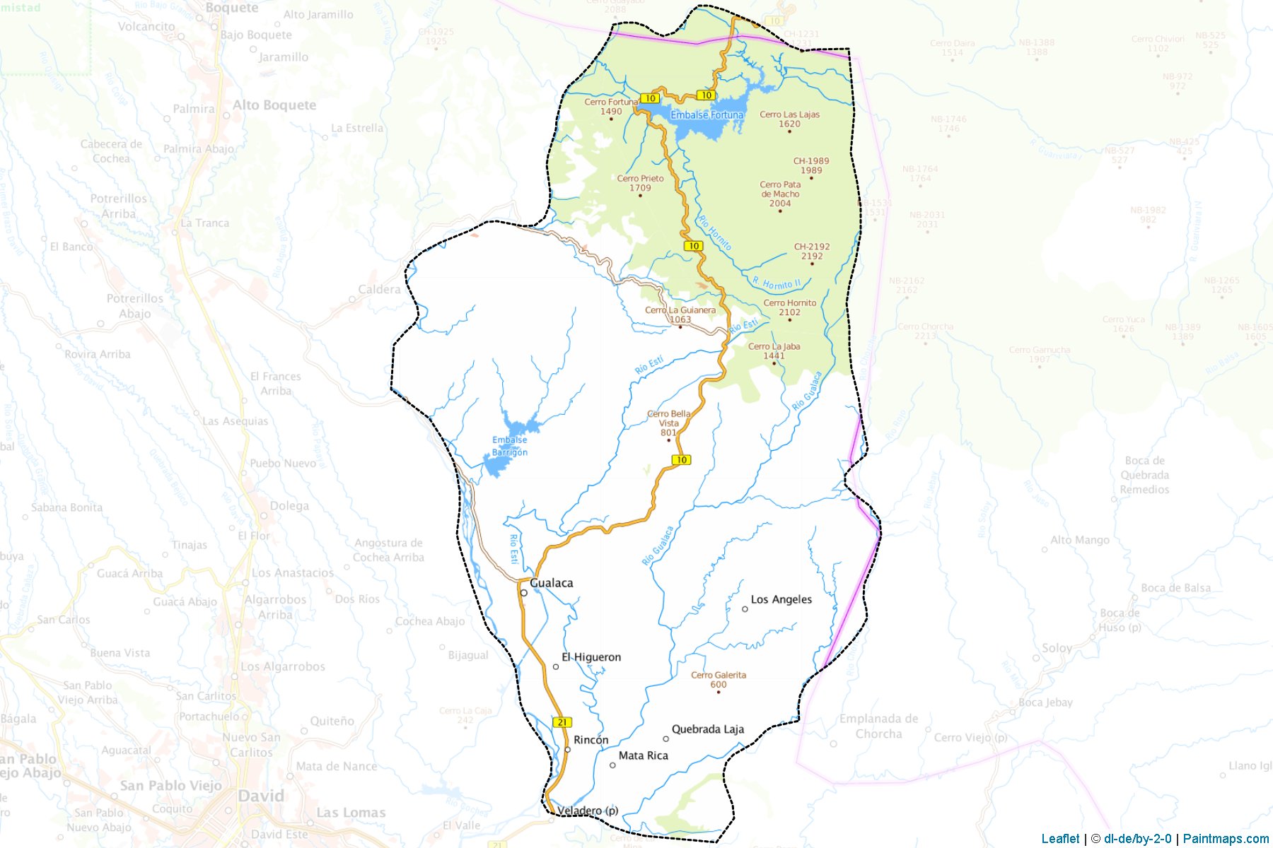 Muestras de recorte de mapas Gualaca (Chiriquí)-1