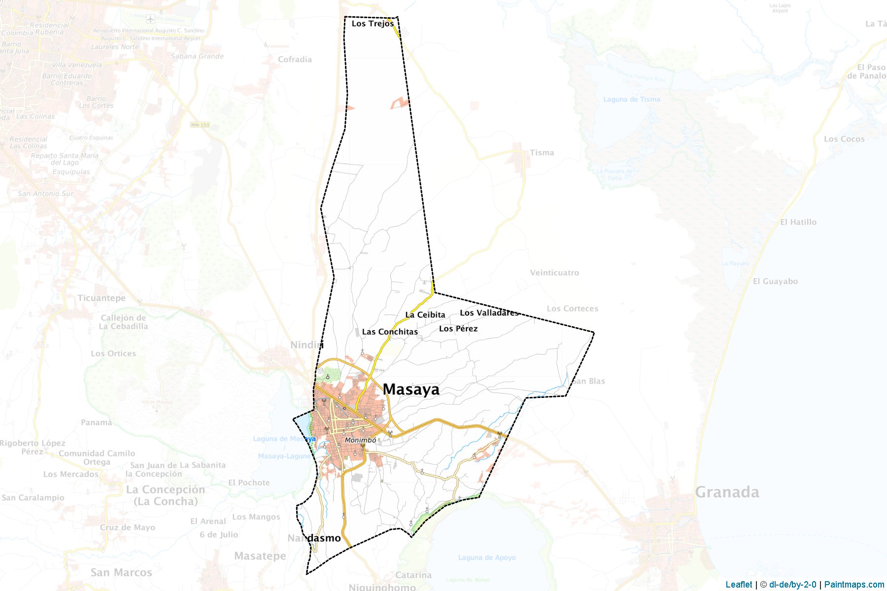 Muestras de recorte de mapas Masaya (Masaya)-1