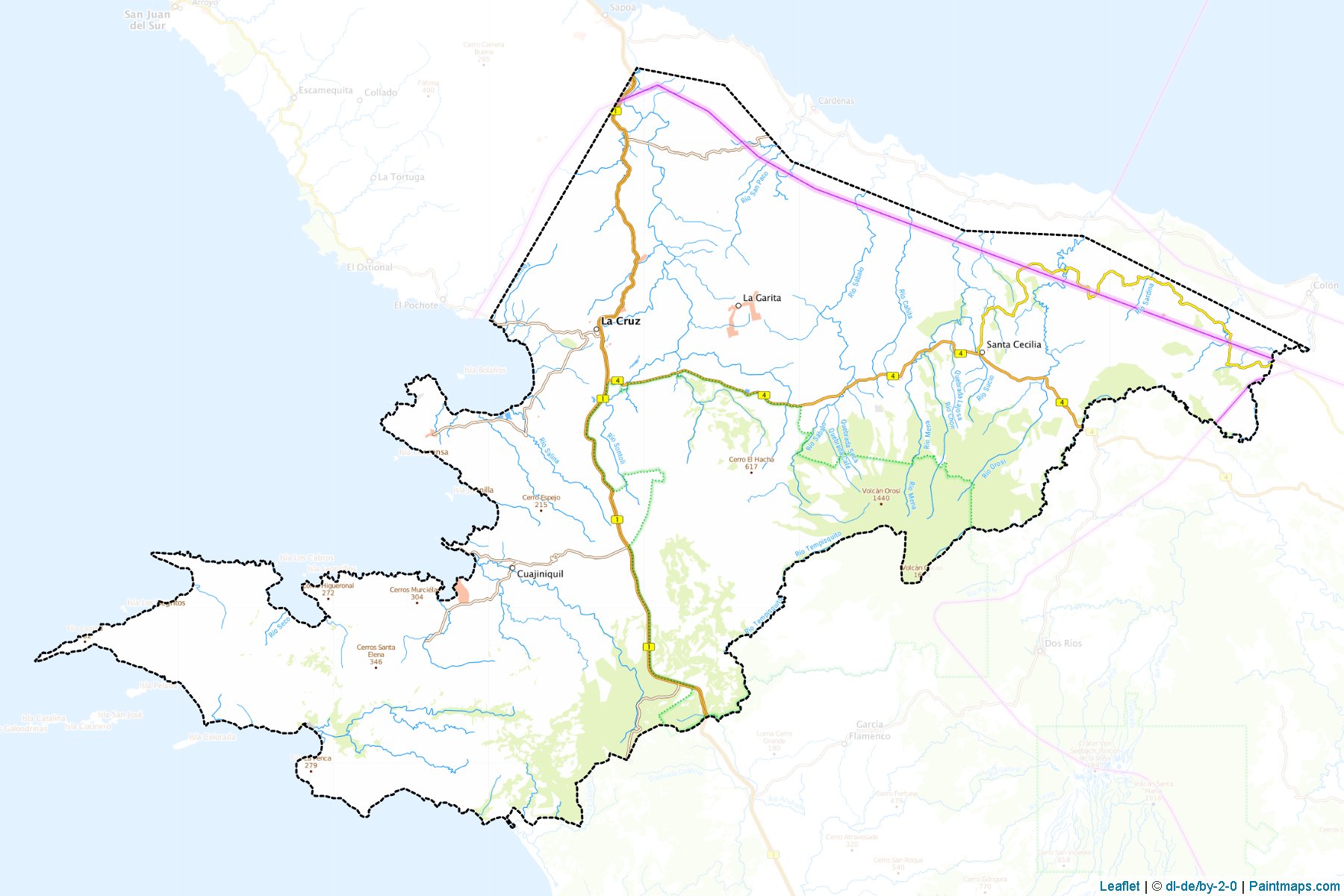 Muestras de recorte de mapas La Cruz (Guanacaste)-1