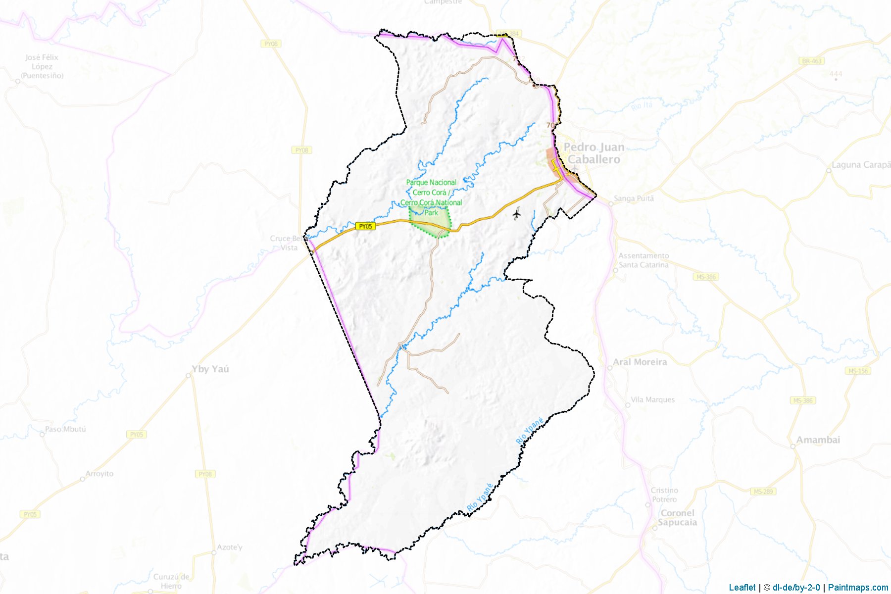 Muestras de recorte de mapas Pedro Juan Caballero (Amambay)-1