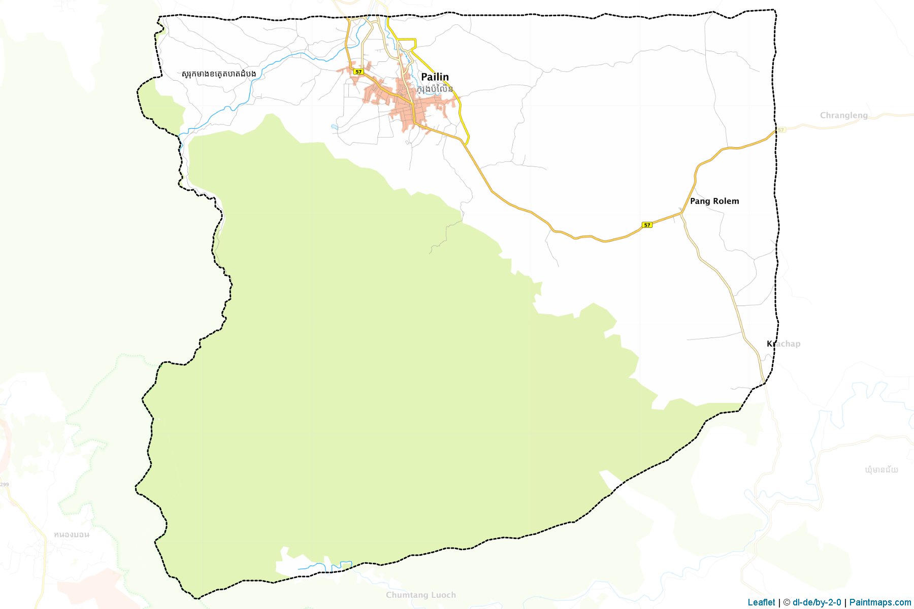 Muestras de recorte de mapas Pailin (Krong Pailin)-1