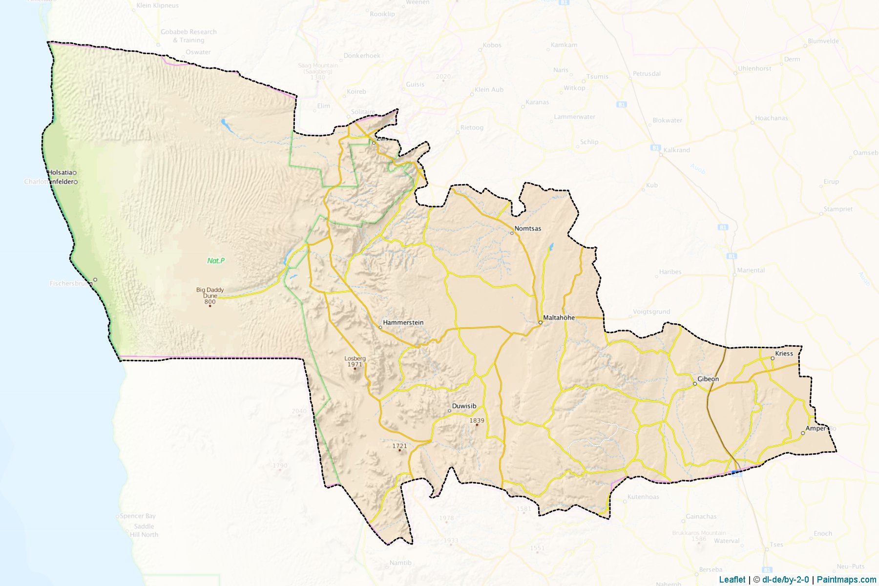 Muestras de recorte de mapas Gibeon (Hardap)-1