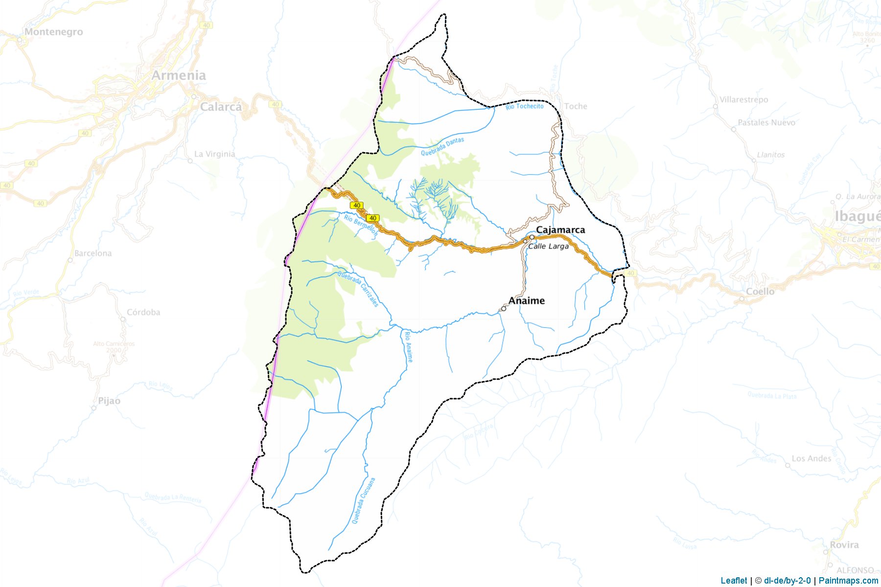 Cajamarca (Tolima) Haritası Örnekleri-1