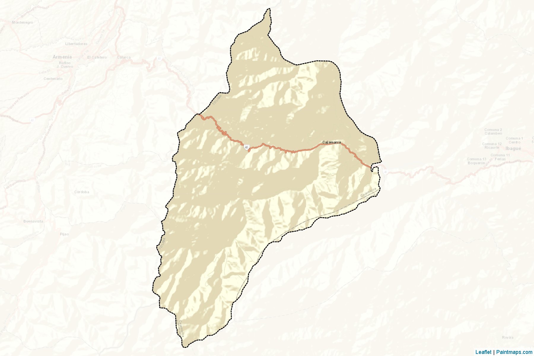 Muestras de recorte de mapas Cajamarca (Tolima)-2