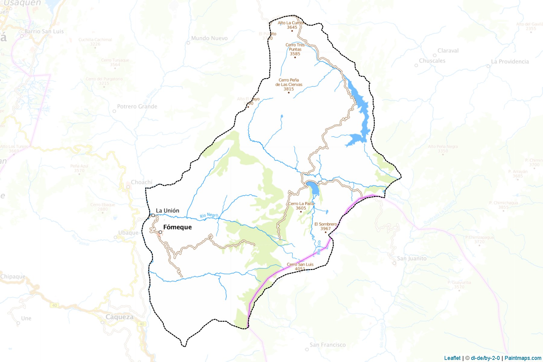 Muestras de recorte de mapas Fómeque (Cundinamarca)-1