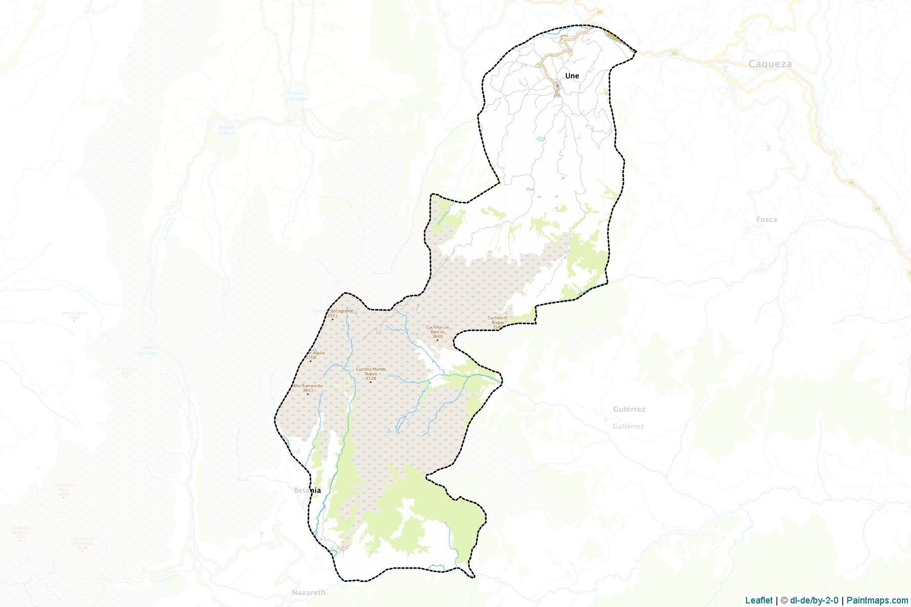 Une (Cundinamarca) Haritası Örnekleri-1