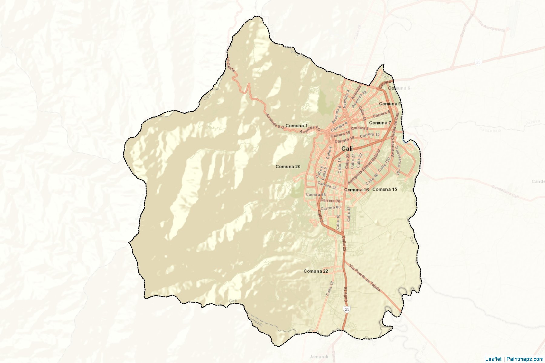 Muestras de recorte de mapas Cali (Valle del Cauca)-2