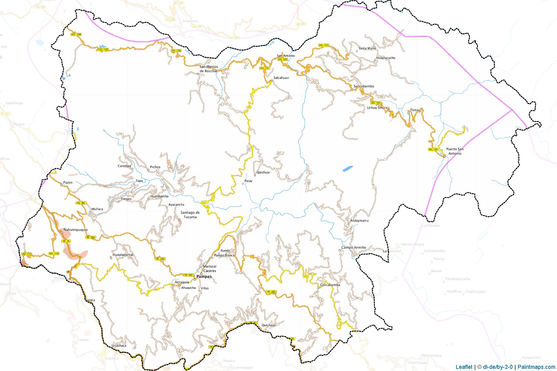 Tayacaja (Huancavelica Bölgesi) Haritası Örnekleri-1