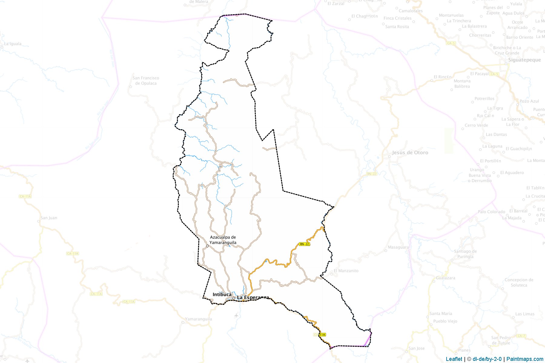 Muestras de recorte de mapas Intibuca (Intibucá)-1