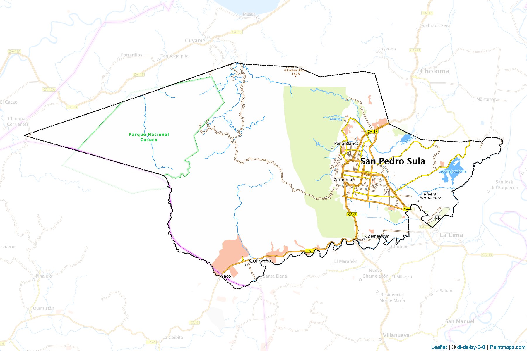 Muestras de recorte de mapas San Pedro Sula (Cortés)-1