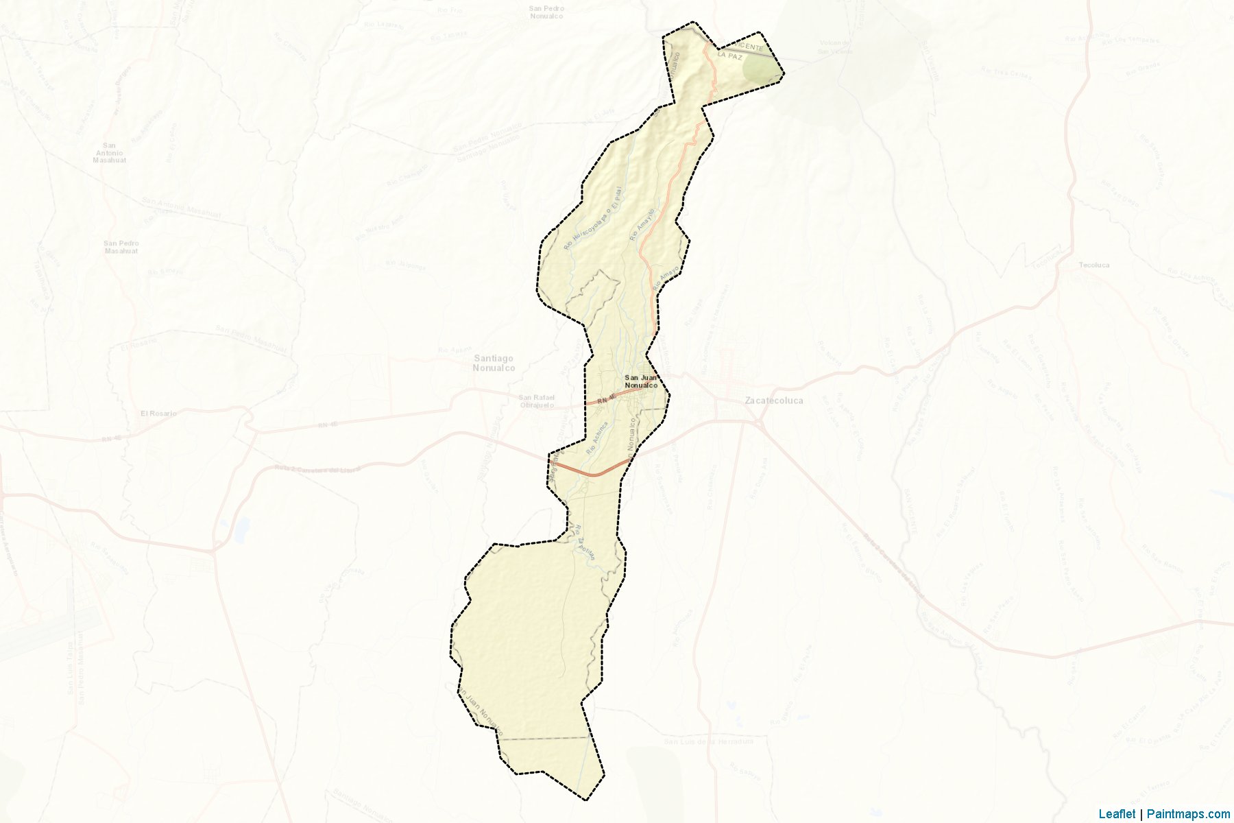 San Juan Nonualco (Le Paz Departmanı) Haritası Örnekleri-2