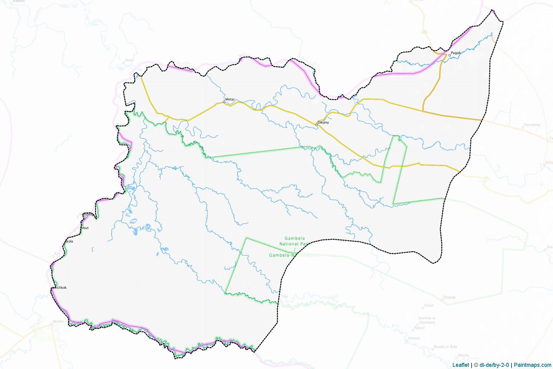 Muestras de recorte de mapas Gambella Zone 3 (Gambella Peoples)-1