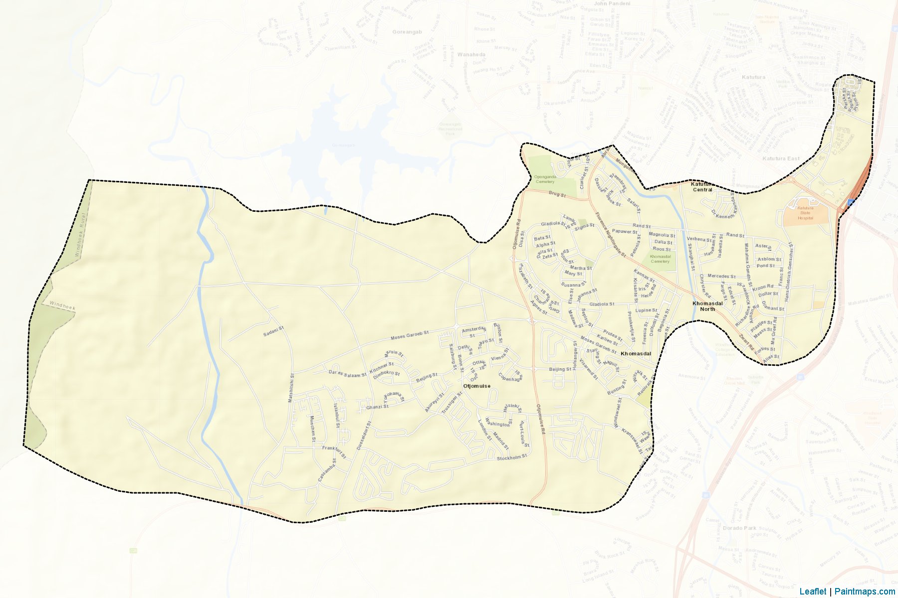 Muestras de recorte de mapas Khomasdal North (Khomas)-2