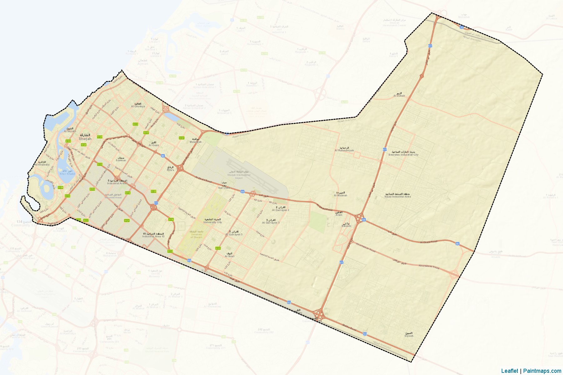 Muestras de recorte de mapas Sharjah (Sharjah)-2