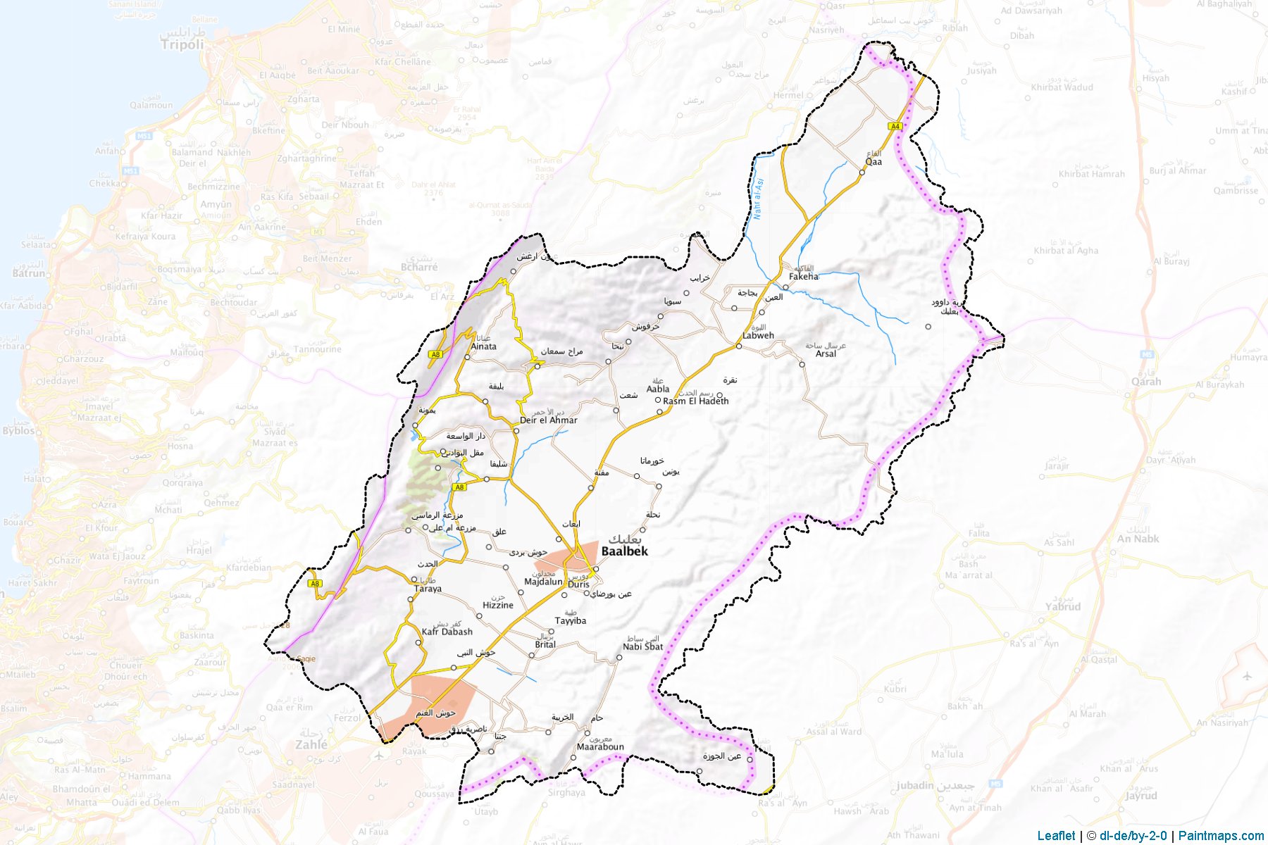 Baalbek (Baalbek-Hermel) Map Cropping Samples-1