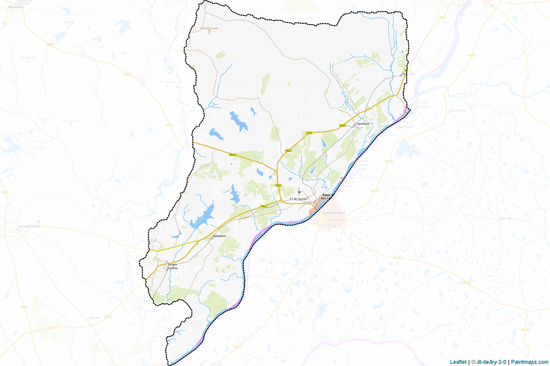 Muestras de recorte de mapas Paso De Los Libres (Corrientes)-1