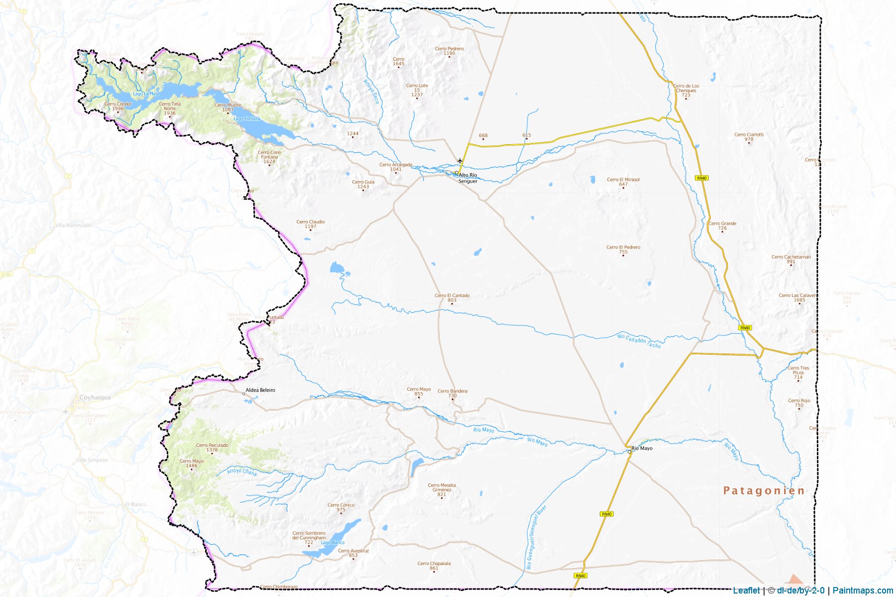 Rio Senguer (Chubut eyaleti) Haritası Örnekleri-1