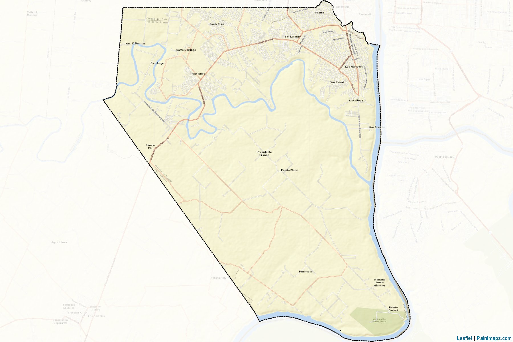 Muestras de recorte de mapas Presidente Franco (Alto Paraná)-2