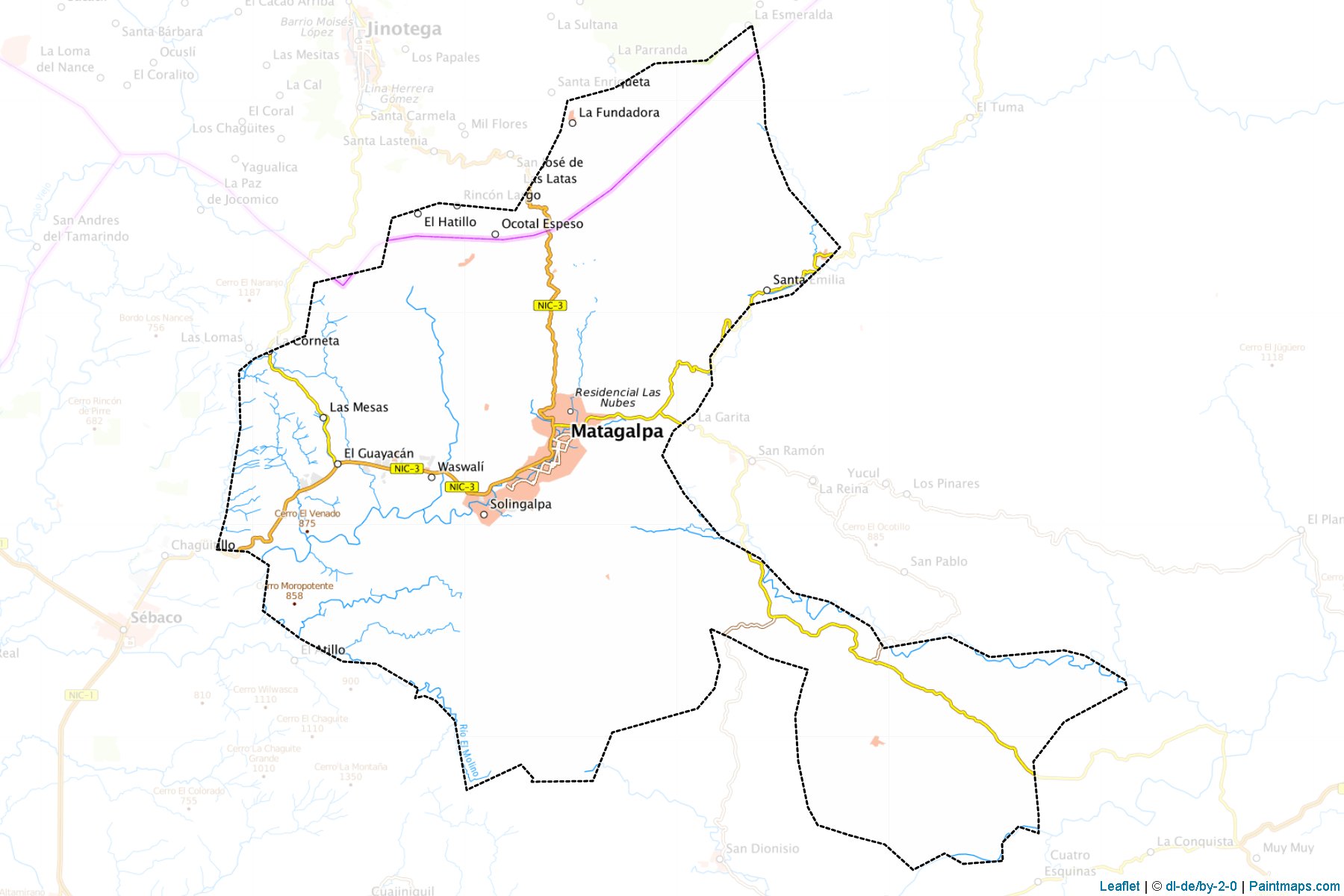 Muestras de recorte de mapas Matagalpa (Matagalpa)-1