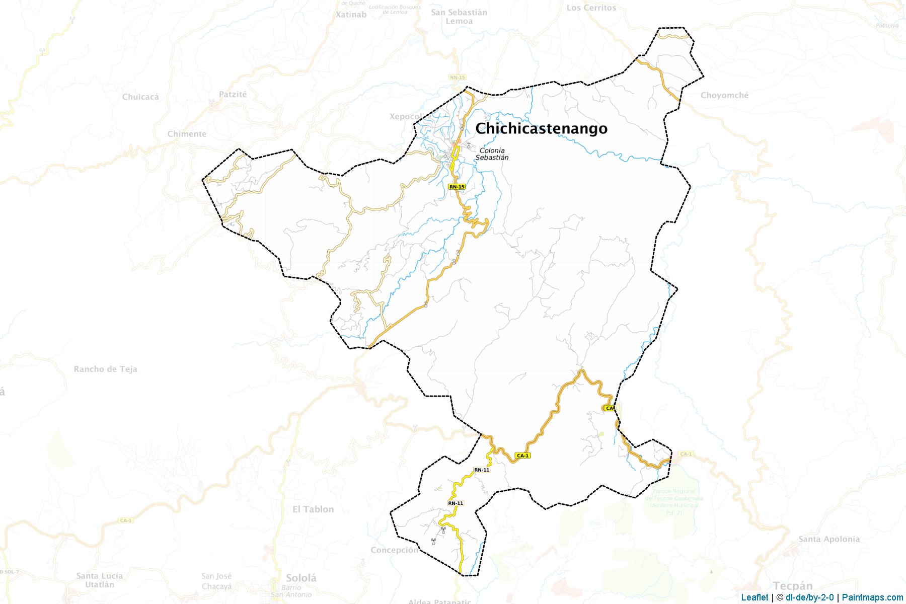 Muestras de recorte de mapas Chichicastenango (Quiché)-1