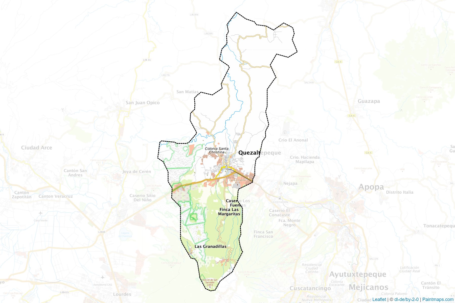 Quezaltepeque (La Libertad Departmanı) Haritası Örnekleri-1