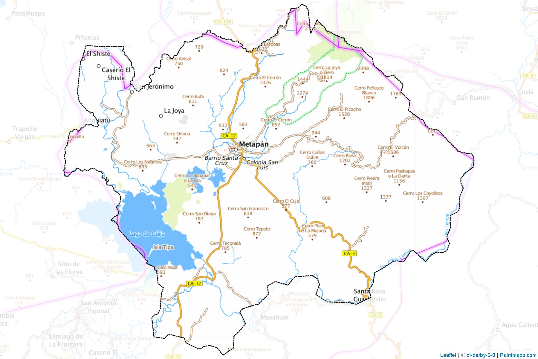 Metapan (Santa Ana Departmanı) Haritası Örnekleri-1