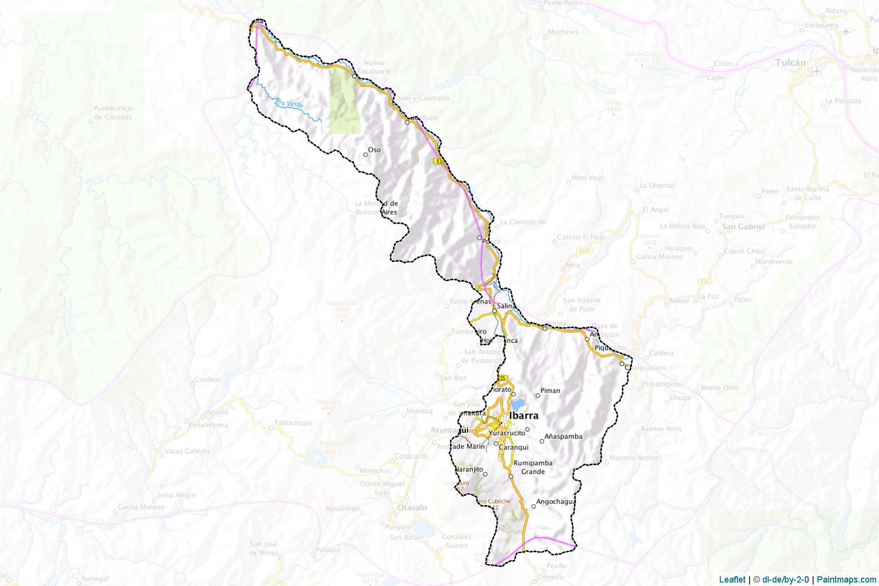 Muestras de recorte de mapas Ibarra (Imbabura)-1