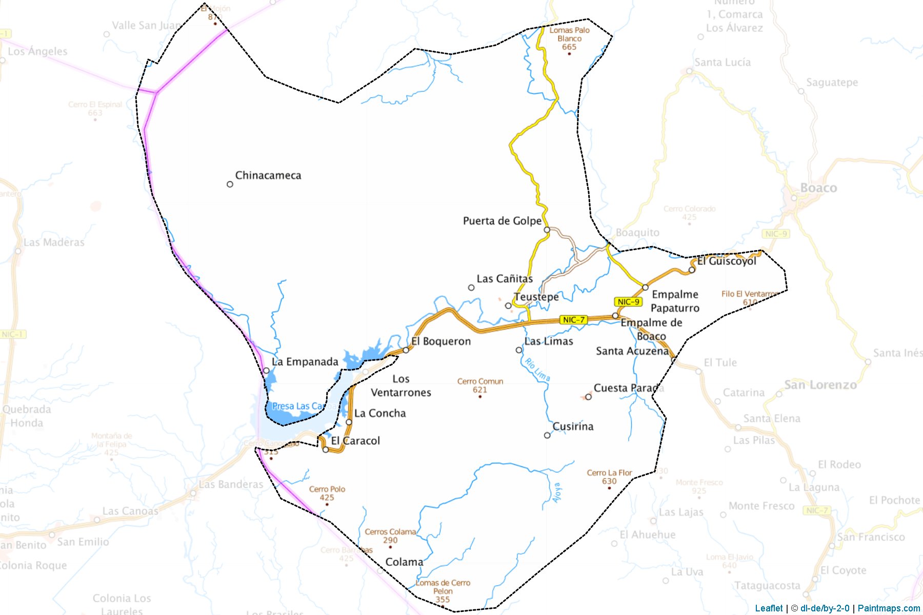 Muestras de recorte de mapas Teustepe (Boaco)-1