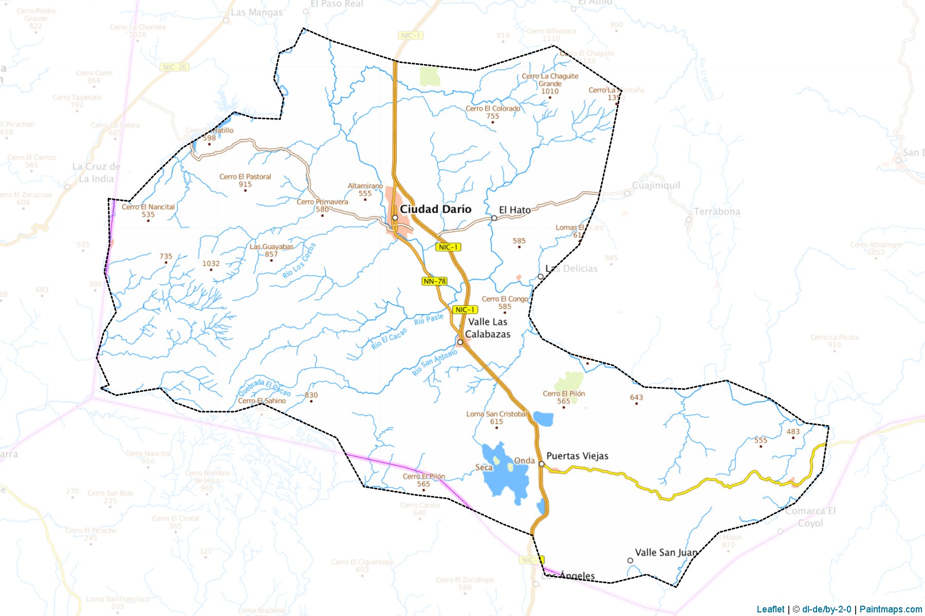 Ciudad Dario (Matagalpa Departmanı) Haritası Örnekleri-1