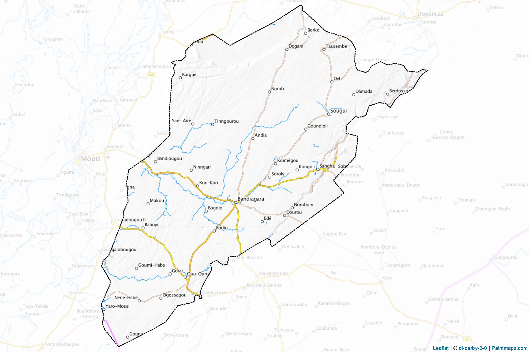 Muestras de recorte de mapas Bandiagara (Mopti)-1