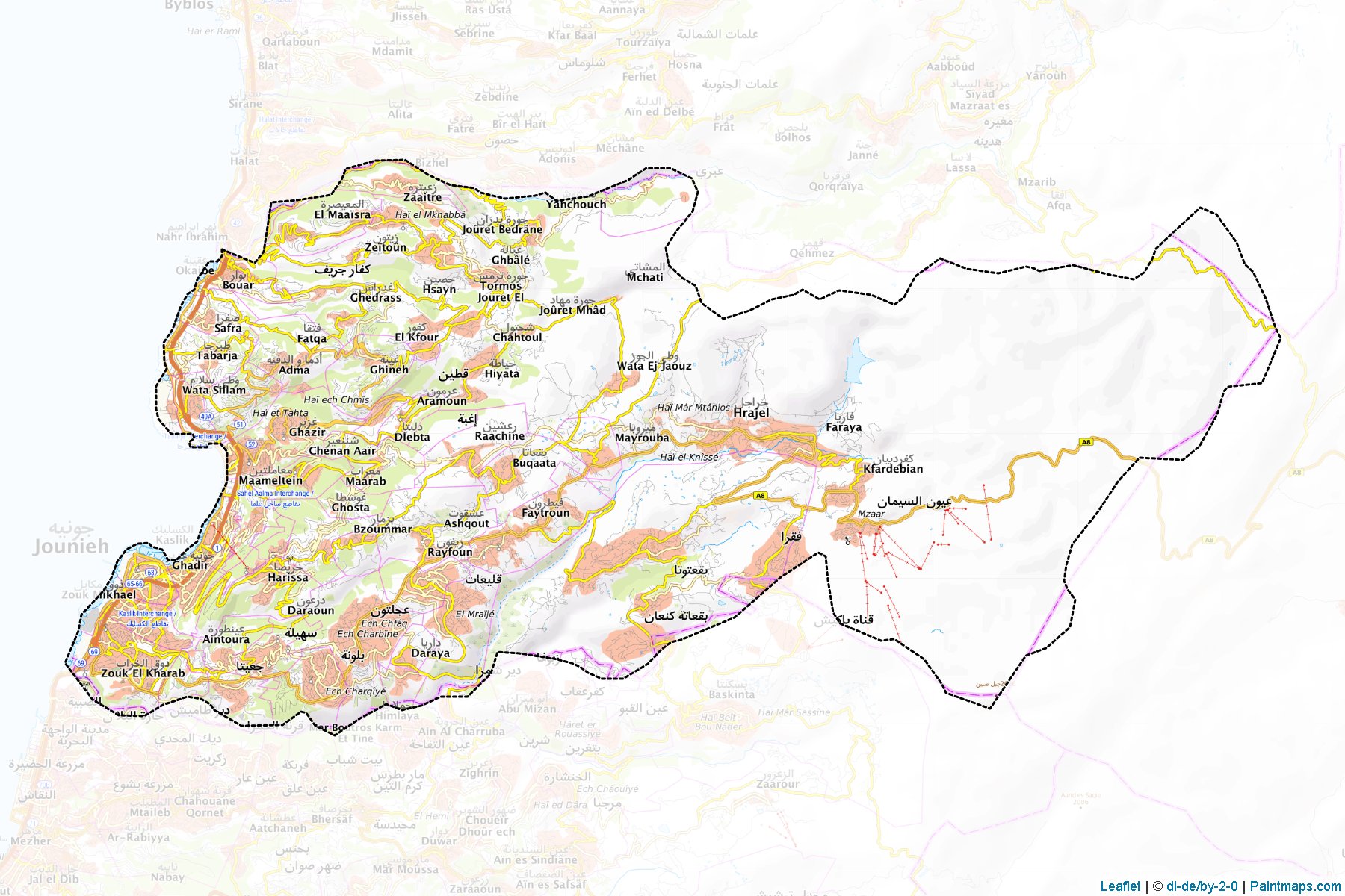 Kesrouan (Mount Lebanon) Map Cropping Samples-1