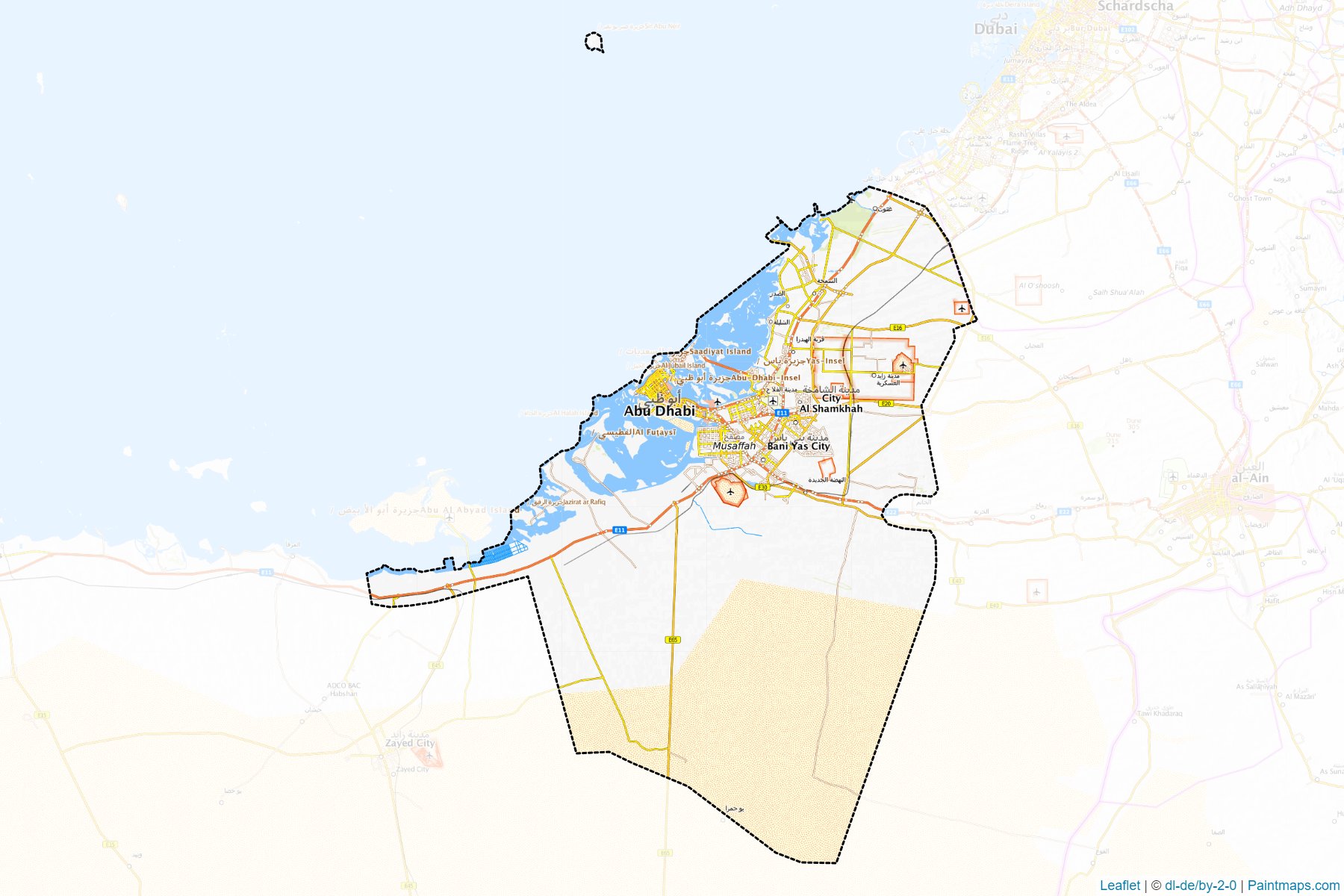 Muestras de recorte de mapas Abu Dhabi (Abu Dhabi)-1