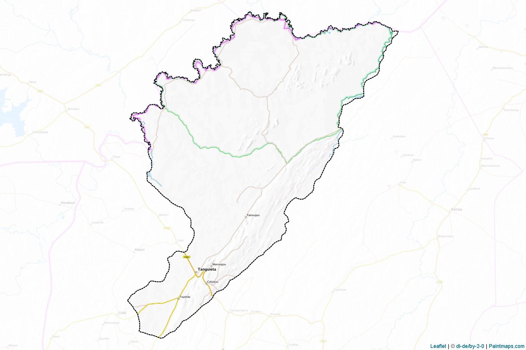 Muestras de recorte de mapas Tanguieta (Atakora)-1