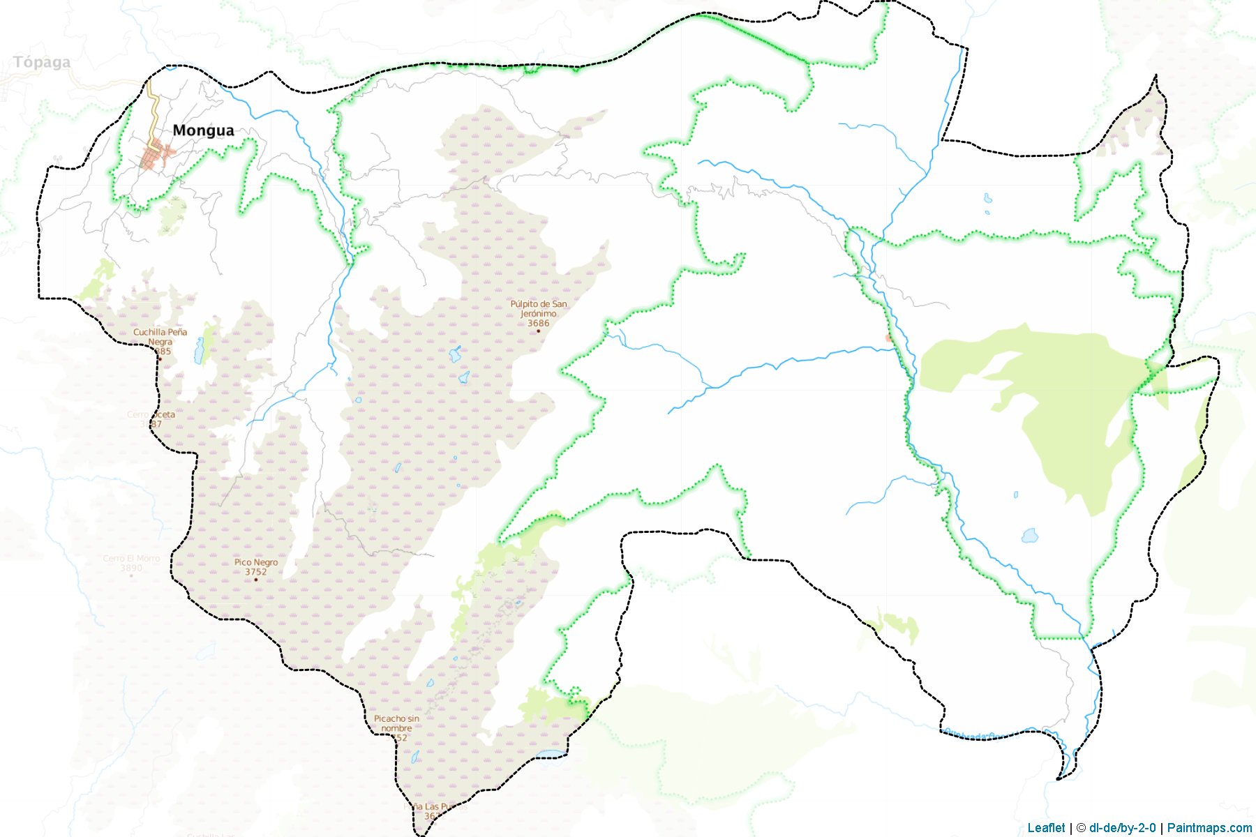 Mongua (Boyacá) Haritası Örnekleri-1