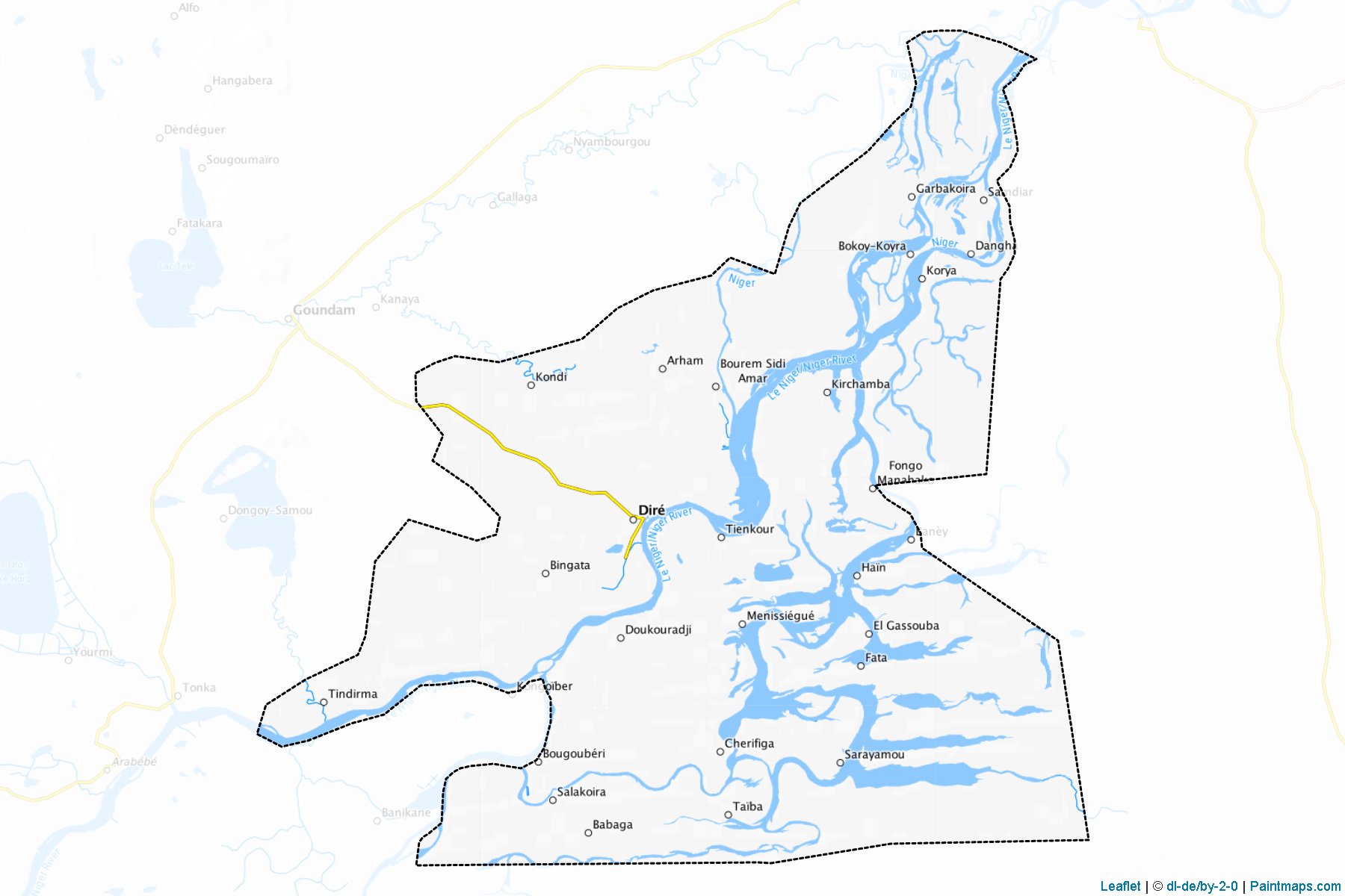 Muestras de recorte de mapas Dire (Timbuktu)-1