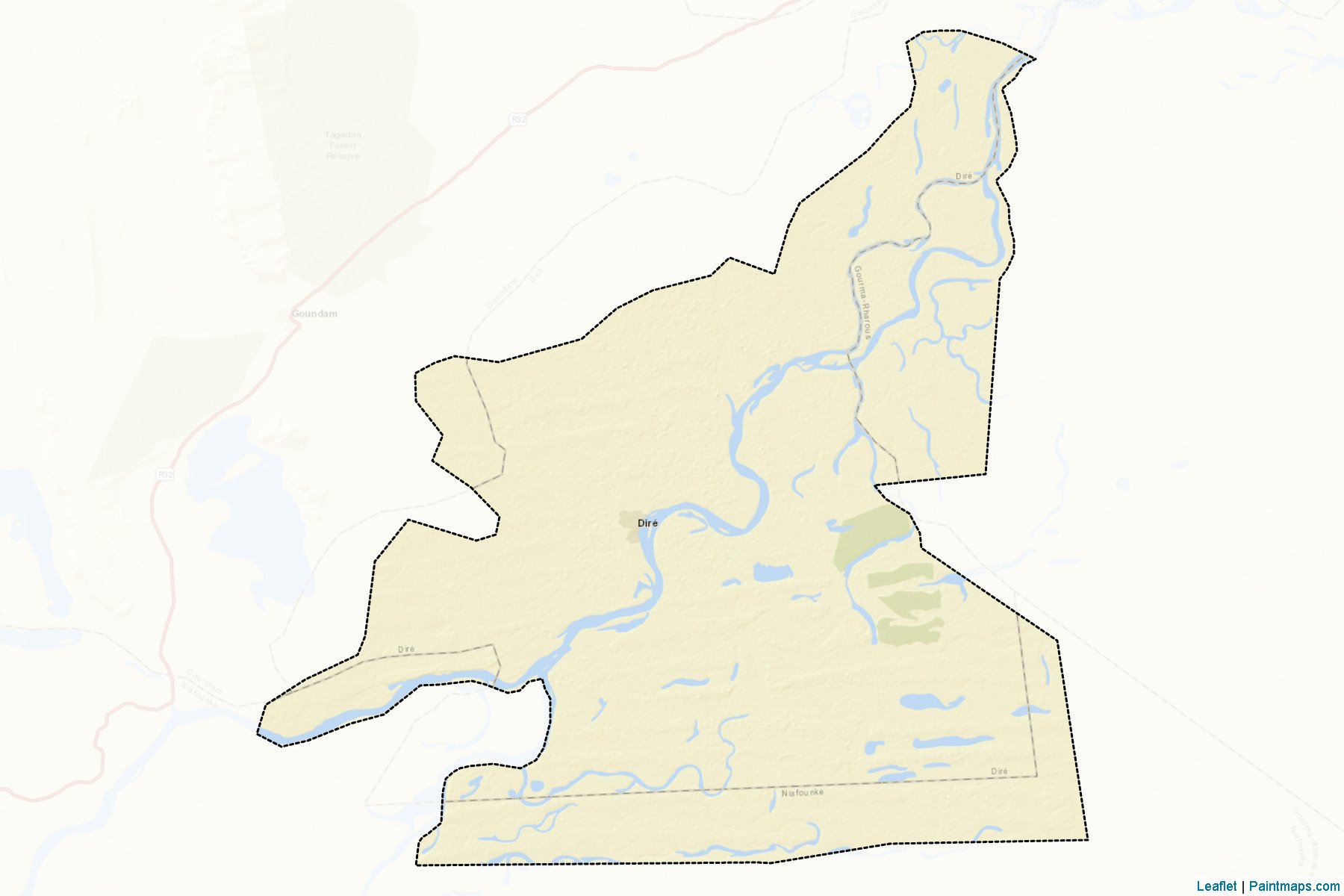 Muestras de recorte de mapas Dire (Timbuktu)-2