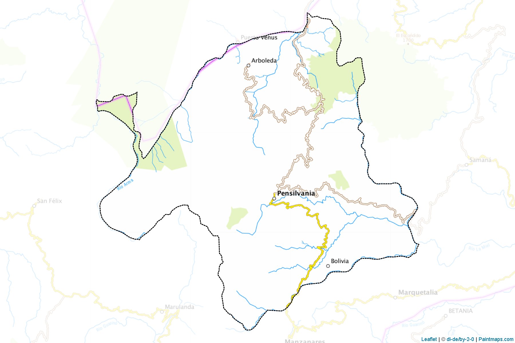 Pensilvania (Caldas) Haritası Örnekleri-1