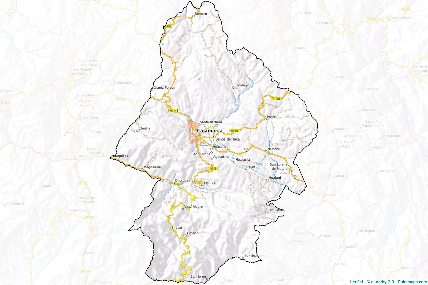 Muestras de recorte de mapas Cajamarca (Cajamarca)-1