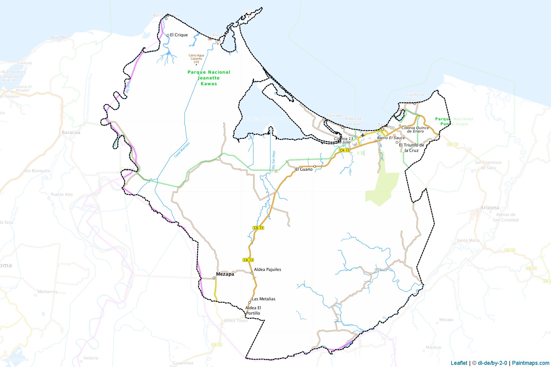 Muestras de recorte de mapas Tela (Atlántida)-1